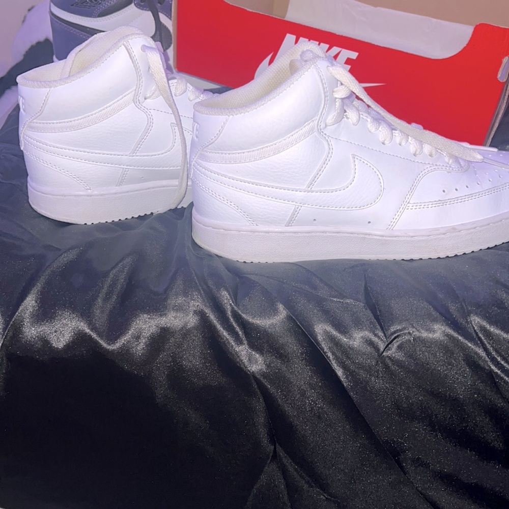 all white mid nike
